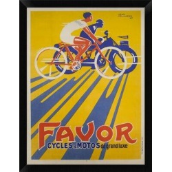 East Urban Home 'Favor Cycles Et Motos 1927' Framed Graphic Art Print Paper in Yellow, Size 16.0 H x 12.0 W x 1.0 D in | Wayfair EASN8591 39526043