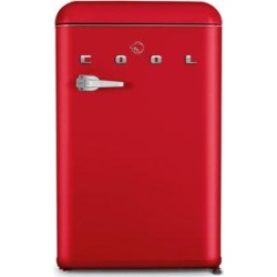 COMMERCIAL COOL 4.4 Cu. Ft. Refrigerator, Vintage Style Refrigerator w/ 2 Slide-Out Glass Shelves, Retro Fridge w/ Chrome Plate Handle, All-Refrig