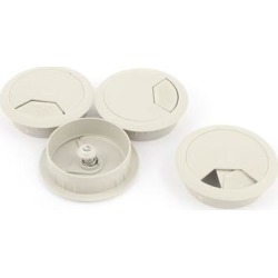 Computer Desktop Round Wire Outlet Grommet Cable Hole Cover Gray 4Pcs