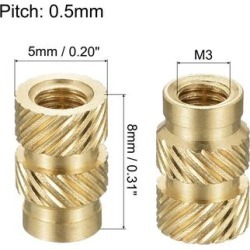 Female Knurled Threaded Insert Embedment Nuts for 3D Printer