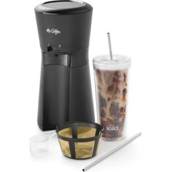 Mr. Coffee® Iced™ Coffee Maker with Reusable Tumbler, Stainless Steel Straws, and Goldtone Coffee Filter, Black